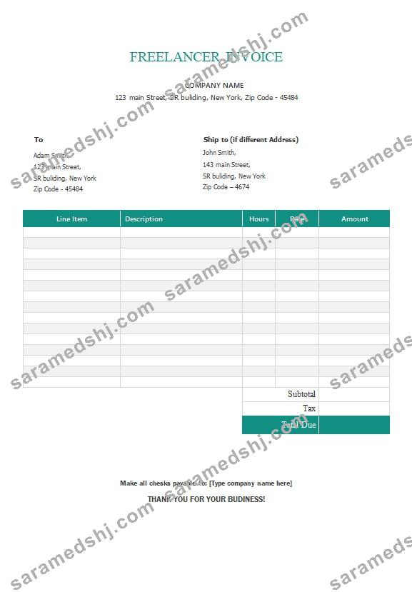 Freelancer Invoice Template